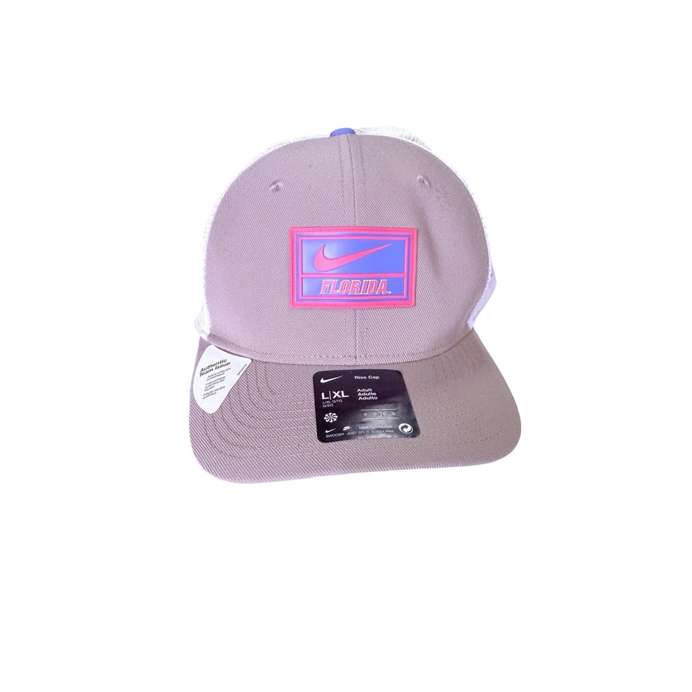 Nike Florida Gators Hat Mens L/XL Tan Pink Mesh Snapback Dri-FIT Rise Cap